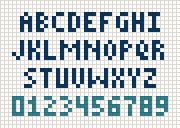 Small alphabet, cross stitch pattern preview