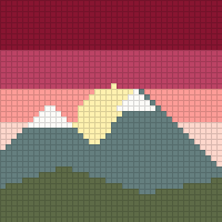 Mountain sunset graph, C2C crochet pattern preview