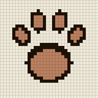 Paw print graph, C2C crochet pattern preview