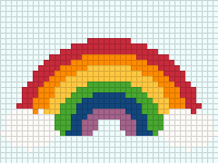 Rainbow graph, C2C crochet pattern preview