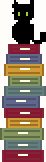 Cat on a stack of books, cross stitch pattern preview