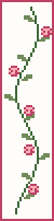 Climbing roses bookmark, cross stitch pattern preview