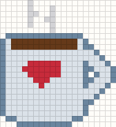 Coffee mug, cross stitch pattern preview