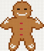 Gingerbread man, cross stitch pattern preview