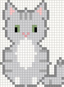 Gray tabby cat, cross stitch pattern preview