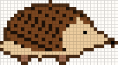 Hedgehog, cross stitch pattern preview
