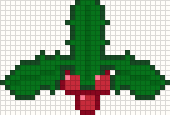 Holly sprig, cross stitch pattern preview
