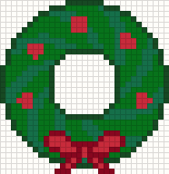 Holly wreath, cross stitch pattern preview