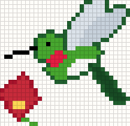 Hummingbird, cross stitch pattern preview