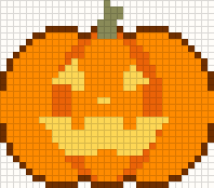 Jack-o'-lantern, cross stitch pattern preview