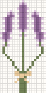Lavender sprig, cross stitch pattern preview
