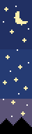 Night sky bookmark, cross stitch pattern preview