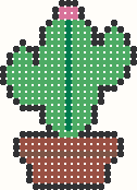 Potted cactus, perler bead pattern preview