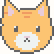 Ginger cat face, perler bead pattern preview