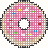Sprinkle donut, perler bead pattern preview