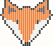 Fox face, perler bead pattern preview