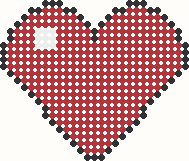 Heart, perler bead pattern preview