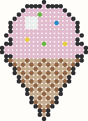 Ice cream cone, perler bead pattern preview