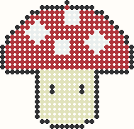 Red mushroom, perler bead pattern preview