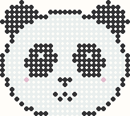 Panda face, perler bead pattern preview