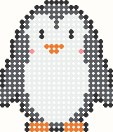 Penguin, perler bead pattern preview