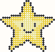 Smiling star, perler bead pattern preview