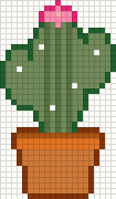 Flowering cactus, cross stitch pattern preview