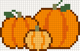 Pumpkin trio, cross stitch pattern preview