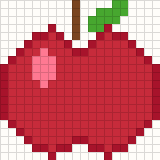 Red apple, cross stitch pattern preview
