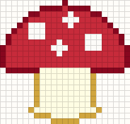 Red mushroom, cross stitch pattern preview