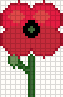 Red poppy, cross stitch pattern preview