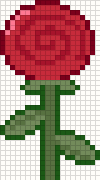 Red rose, cross stitch pattern preview