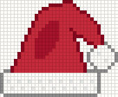 Santa hat, cross stitch pattern preview