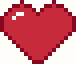 Simple heart, cross stitch pattern preview
