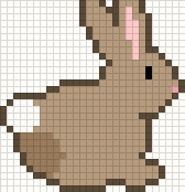 Sitting bunny, cross stitch pattern preview