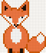 Sitting fox, cross stitch pattern preview