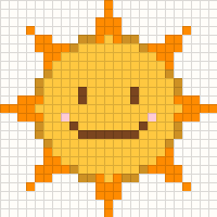 Smiling sun, cross stitch pattern preview