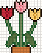 Tulip trio, cross stitch pattern preview