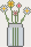 Wildflowers in a jar, cross stitch pattern preview